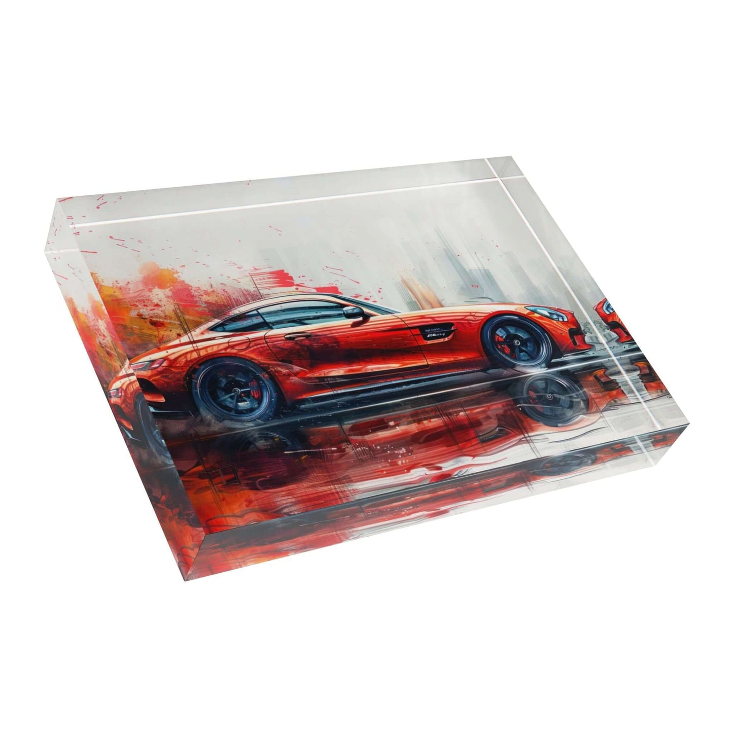 Modern Car Photo Block - Red Sports Car Wall Art for Auto Enthusiasts - Buy Now at shModern Car Photo Block - Red Sports Car Wall Art for Auto EnthusiastsHome DecorPrintifyShekh Brend26948081183661002334op_name